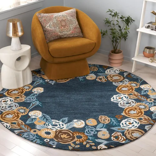 Vista 9 de SAFAVIEH Chelsea Collection - Alfombra de pasillo, 2 pies 3 pulgadas x 8 pies, azul y marfil, diseño geométrico, ideal para zonas de alto tráfico