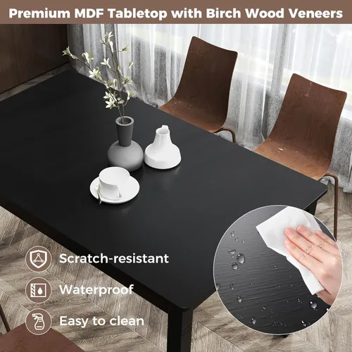 Vista 6 de Giantex Mesa de comedor para 4 personas, mesa de cocina de 48 x 29 pulgadas con patas de madera, carga de 330 libras, mesa de comedor rectangular