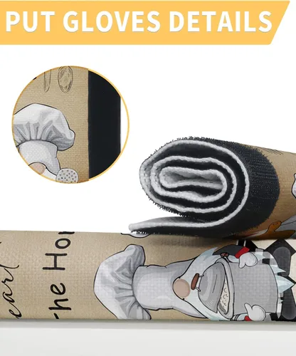 Vista 3 de Juego de 2 fundas para manijas de puerta de refrigerador con gnomos de chef, para lavavajillas, microondas, horno, nevera, estufa, accesorios