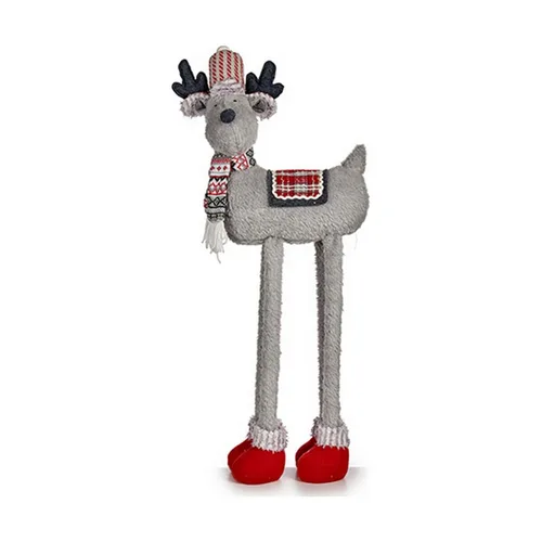 Vista 2 de Reno de Navidad Krist+ Blanco Rojo Gris 1 m 23 x 55 x 49 cm