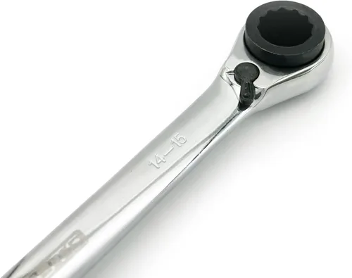 Vista 5 de Llave de trinquete 4 en 1 llave de extremo de caja doble llave de trinquete, llave de trinquete de cabeza flexible, llave de trinquete de anillo