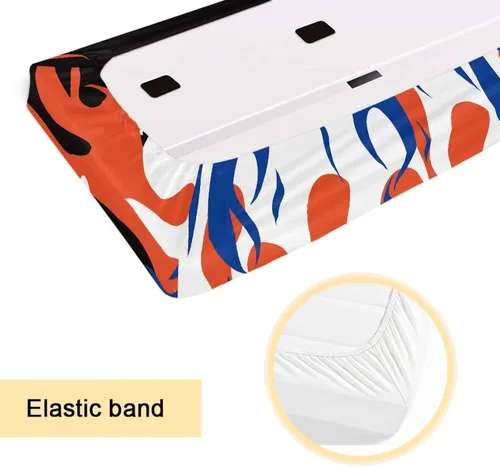 Vista 6 de Cubierta antipolvo para teclado de piano de llama, cubierta protectora de teclado de música elástica para pianos eléctricos digitales