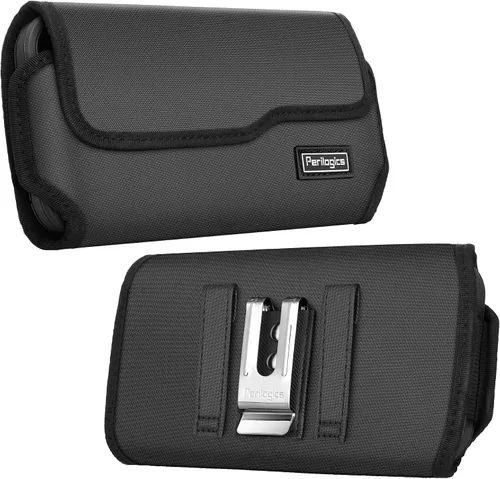 Vista 12 de Perilogics Funda magnética de nailon para teléfono con clip para cinturón Negro