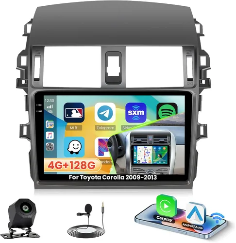 Vista 9 de [Roinvou] 4+64G 9" Android 15 Radio de coche para Toyota Corolla 2009-2013