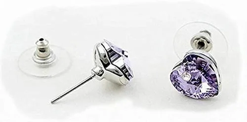 Vista 5 de Juego de collar con colgante de corazón de cristal austriaco para mujer