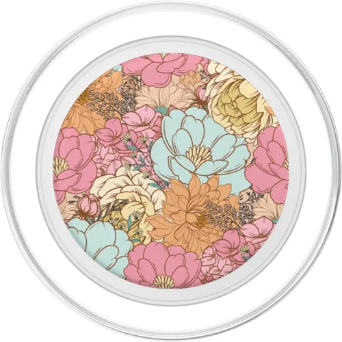 Vista 2 de Spring Flowers Retro PopSockets MagSafe PopGrip estéticos florales con diseño de flores silvestres para iPhone