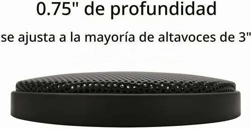 Vista 5 de 3" Speaker Grill Covers, Black Color, 2Pcs Marco de plástico ABS con malla de metal, diseño de dos piezas, protector de subwoofer para altavoz