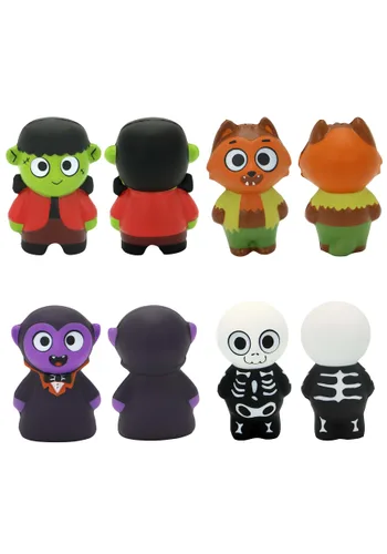 Vista 2 de Figuras Slow Rising Squishy de Halloween, Juego de 8 Piezas Multicolor