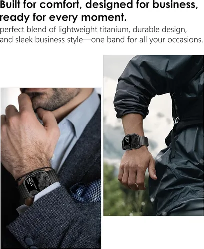 Vista 7 de NewWays - Pulsera de eslabones de titanio y acero inoxidable para Apple Watch Band Ultra 3 2 1 Band 49mm Series11 10 46mm 42mm 45mm 44mm 41mm 40mm