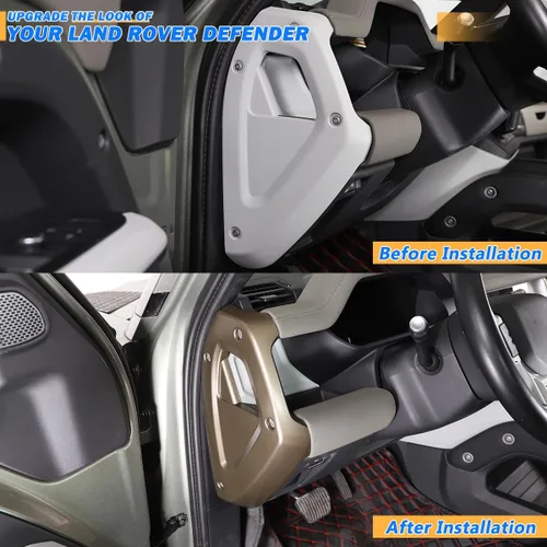 Vista 2 de Adhesivo decorativo para Land Rover Defender 2020-2025, 90, 110, 130, accesorios interiores (marrón)