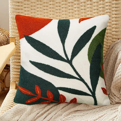 Vista 15 de Merrycolor Fundas de almohada decorativas bohemias para cama, modernas de mediados de siglo, fundas de almohada verde hoja, funda de almohada