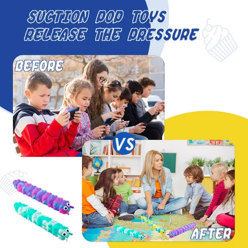 Vista 8 de Juguete Fidget Pop de Succión, Juguetes para Relajarse y Aliviar la Presión, Juguetes Sensoriales Popper Anti-Presión de Compresión 3D para Niños