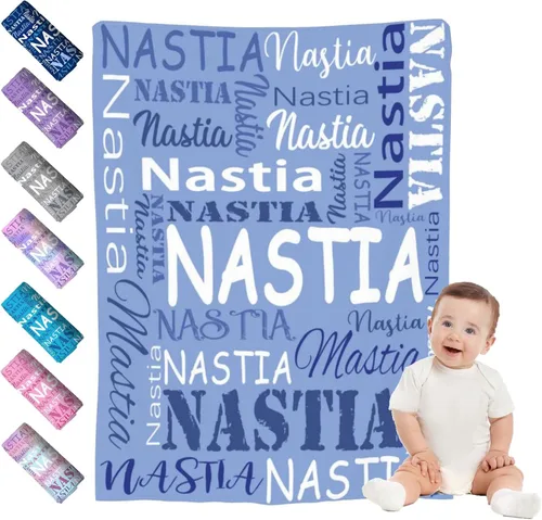 Vista 15 de Mantas de bebé personalizadas para niño y niña, manta de bebé personalizada con nombre para niños y adultos, mantas suaves personalizadas