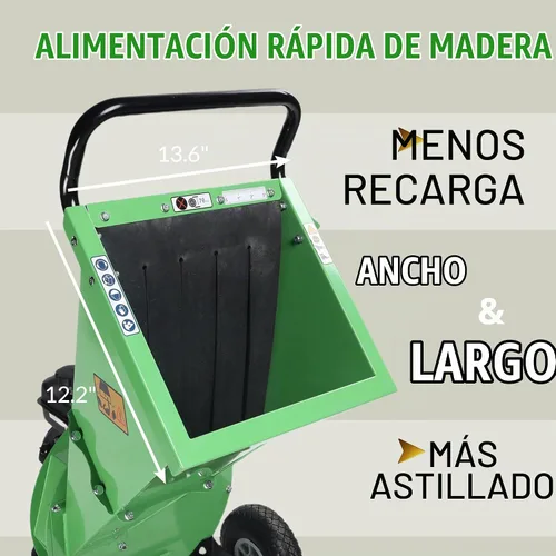 Vista 5 de Trituradora de madera S1, relación de reducción alta de 20:1, motor de gasolina resistente de 7 HP 212cc, capacidad máxima de diámetro de madera