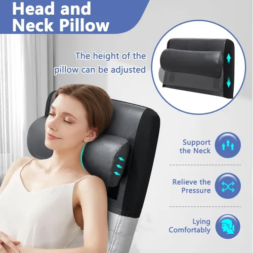 Vista 3 de Zelen Almohada reclinable para la cabeza, sofá, almohada de cuero para silla reclinable, cojín de apoyo para el cuello, almohada para silla