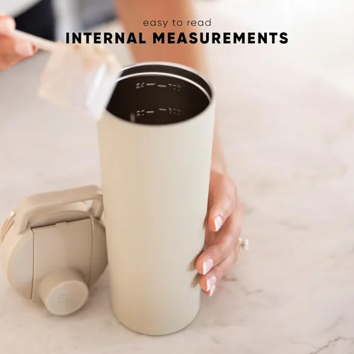 Vista 5 de Simple Modern - Botella agitadora de acero inoxidable con bola de 24 onzas Taza metálica aislada para mezclas de proteínas, batidos y Negro