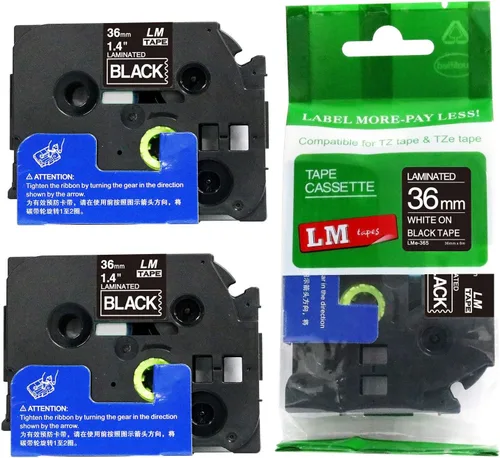 Vista 14 de 2/Pack LMe561 Premium 1.5" Black Print on Blue Label Tape, Compatible with Brother TZe-561 P-Touch Tape 36mm Laminated Replacement Label Tape.