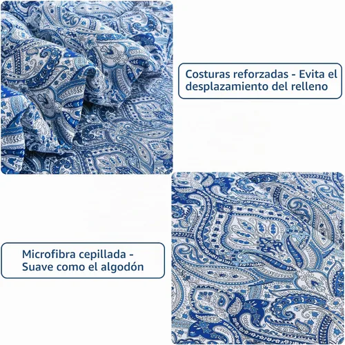 Vista 5 de lasoftan Juego de edredón floral Queen con sábanas, ropa de cama vintage de lujo de 7 piezas, ropa de cama de microfibra suave en una bolsa, juego