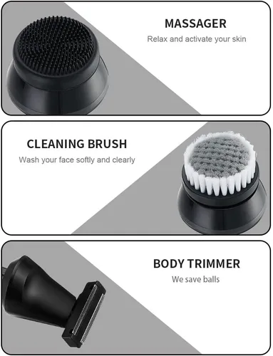 Vista 3 de Afeitadoras de cabeza para hombres calvos, afeitadoras eléctricas para hombres - Maquinilla de afeitar eléctrica inalámbrica impermeable IPX7