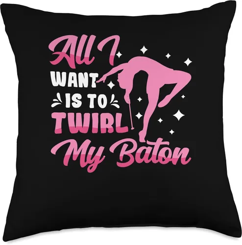 Vista 4 de Twirler Majorettes All I want is to twirl my Baton Twirling Throw Pillow