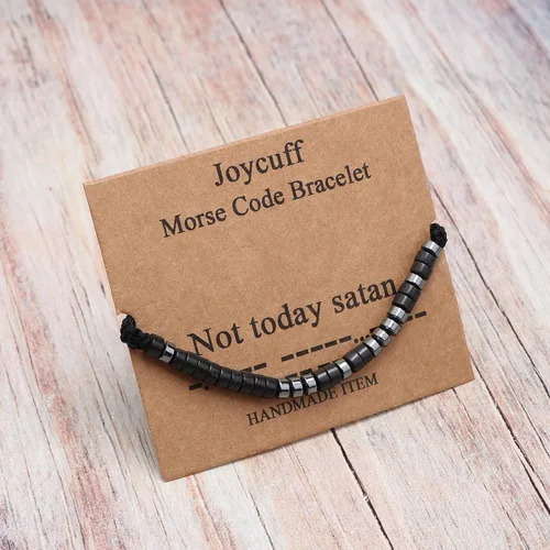 Vista 5 de Pulseras inspiradoras en código morse para hombres, mujeres, niños y niñas, padres, madres, tías, abuelas, hijas, para el Día de la madre