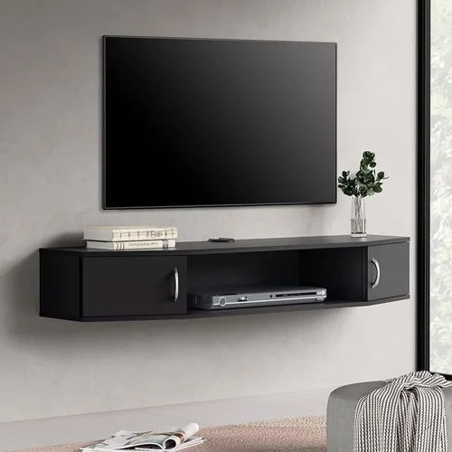 Vista 2 de FITUEYES Soporte de TV de 70 pulgadas, centro de entretenimiento flotante montado en la pared; estante de TV para consola debajo de TV para sala