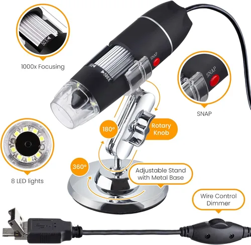 Vista 8 de AmScope Microscopio compuesto binocular para estudiantes y profesionales de la serie B120, aumento 40X-2500X, incluye escenario 3D, pinzas, juego