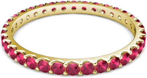 Vista 3 de Ruby 0.88 ctw U-Prong Anillo de eternidad para mujer, apilable, oro de 14 quilates