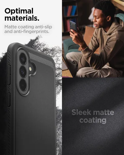 Vista 5 de Spigen Funda para Galaxy A37 5G, blindaje resistente [protección de grado militar] - negro mate
