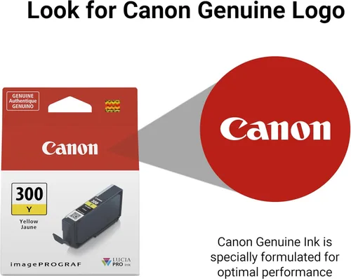 Vista 4 de Canon PFI-300 Depósito de tinta amarillo auténtico, compatible con impresoras ImagePROGRAF PRO-300