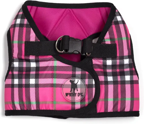Vista 11 de THE WORTHY DOG Easy Step-in Mesh Harness for Small Dogs, Red Be Mine - Rojo