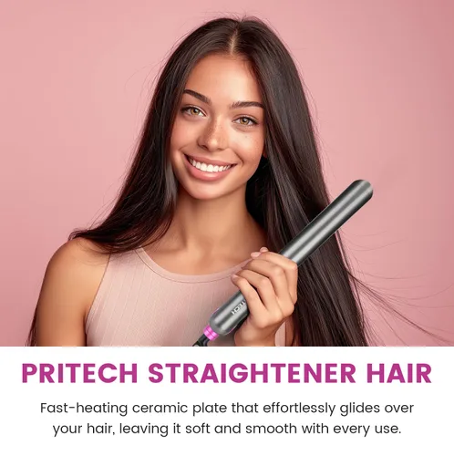 Vista 10 de PRITECH Plancha de pelo de cerámica (TA-2340), 1 pulgada, alisador de pelo