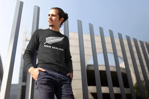 Vista 9 de Pop Threads New Zealand Rugby Fern Graphic Tee for Adults Rugby Tshirt Unisex