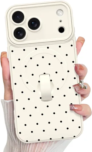 Vista 133 de KANGHAR Compatible con iPhone 17 Pro Case Spot Pattern - Negro Mancha rosada negra
