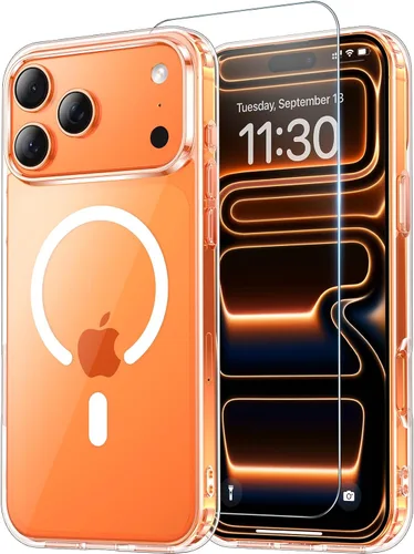 Vista 89 de Funda transparente para iPhone 11 con protector de pantalla, compatible con Magsafe, antiamarilleo, protección de grado militar, a prueba de golpes