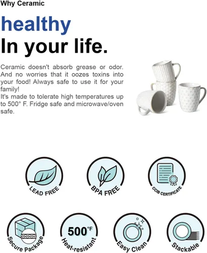 Vista 7 de LE TAUCI Tazas de café de 6 onzas, taza Demitasse de cerámica, tazas de café pequeñas para doble chupo, café con leche, capuchino, lungo, tazas