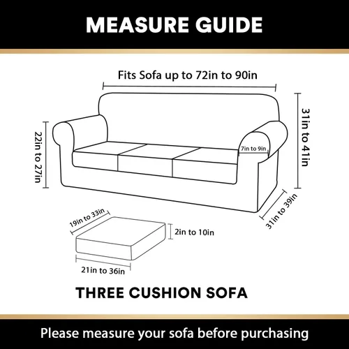 Vista 6 de PrinceDeco - 4 fundas de terciopelo para sofá de 3 cojines, protector suave de muebles con parte inferior elástica antideslizante, fundas de sofá