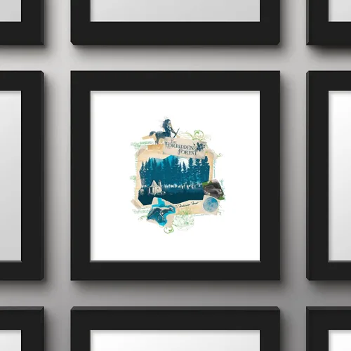 Vista 2 de Trends International Gallery Pops Harry Potter - Póster de pared de bosque prohibido, 12 x 12 pulgadas, versión enmarcada en negro Versión con marco