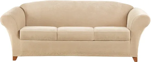 Vista 46 de Sure Fit Home Décor Funda Elástica de Piqué para Cojín Box de Otomana de Gran Tamaño de Una Pieza, Ajuste Elástico, Poliéster/Spandex, Lavable a