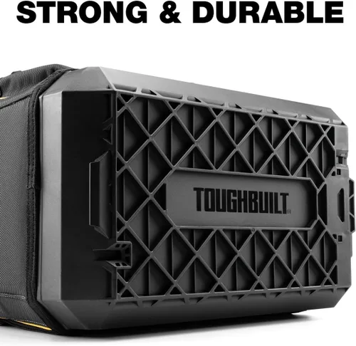 Vista 3 de ToughBuilt StackTech Bolsa de herramientas con cremallera de 11 pulgadas, sistema de bloqueo automático con apertura amplia, tela 1680D y base dura