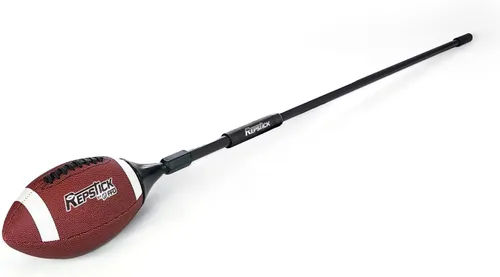 Vista 3 de REPSTICK El Sistema Original de Entrenamiento de Fútbol para Atletas Juveniles - Pelota de Cuero con Palo de Agarre de Velocidad para Atrapadas