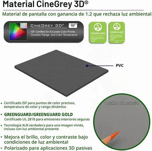 Vista 6 de Elite Screens Serie ezFrame, Pantalla de proyección de cine en casa de marco fijo Sable Frame Series