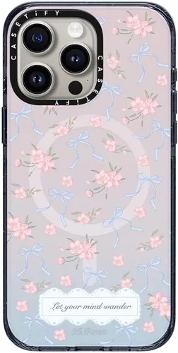 Vista 10 de CASETiFY Funda para iPhone 15 Pro Max, compatible con MagSafe Protección contra caídas de grado militar de 8.2 pies Hortensias azules Nantucket