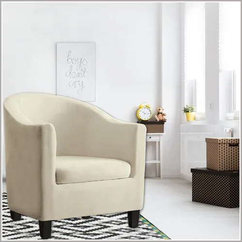 Vista 2 de Fundas de terciopelo para sillones, fundas de elastano para sillones, fundas elásticas para sillas de bañera, fundas protectoras para muebles, funda