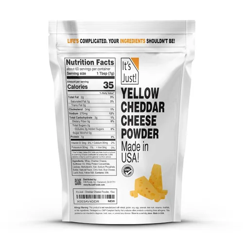 Vista 2 de It's Just - Polvo de queso cheddar, 15 onzas