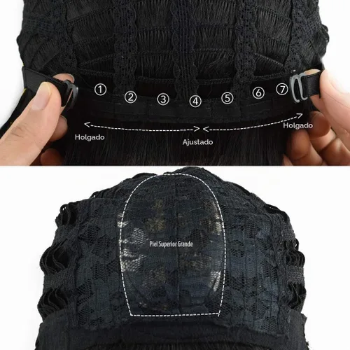 Vista 3 de REECHO peluca corta con flequillo, de cabello sintético, para cosplay, para mujeres Negro