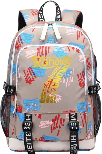 Vista 24 de Soccer Player 7 Mochila deportiva multifunción para viajes, portátil, para fanáticos del fútbol, para hombres y mujeres, negro - 2, Tamaño único