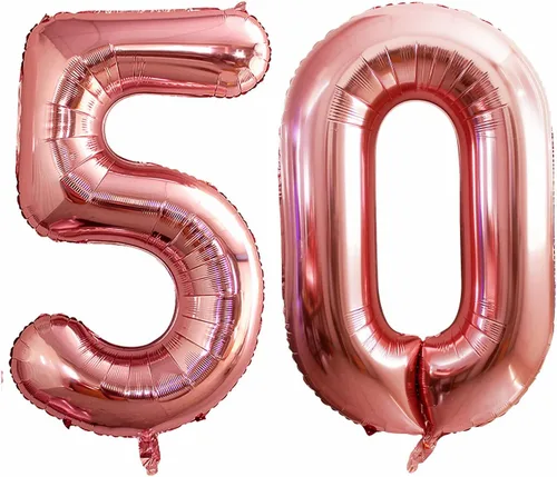 Vista 14 de Goer, conjunto de globos de papel aluminio para decoraciones de cumpleaños, globos de las letras de feliz cumpleaños y de números Oro