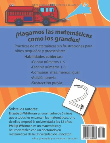 Vista 2 de Mi primer cuaderno de trabajo de matemáticas Vehículos, Conteo 1-5, Preparación preescolar (My First Math Workbook Series) (Spanish Edition)