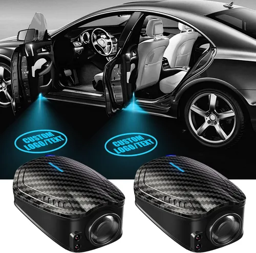 Vista 7 de SPOBODY - Juego de 2 proyectores LED inalámbricos para puerta de auto, recargables, con proyección HD y lámpara de bienvenida, aptos